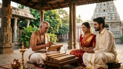 Nadi Astrology for Marriage reveals timing, partner traits, and remedies through authentic palm leaf readings in Vaitheeswarankoil.