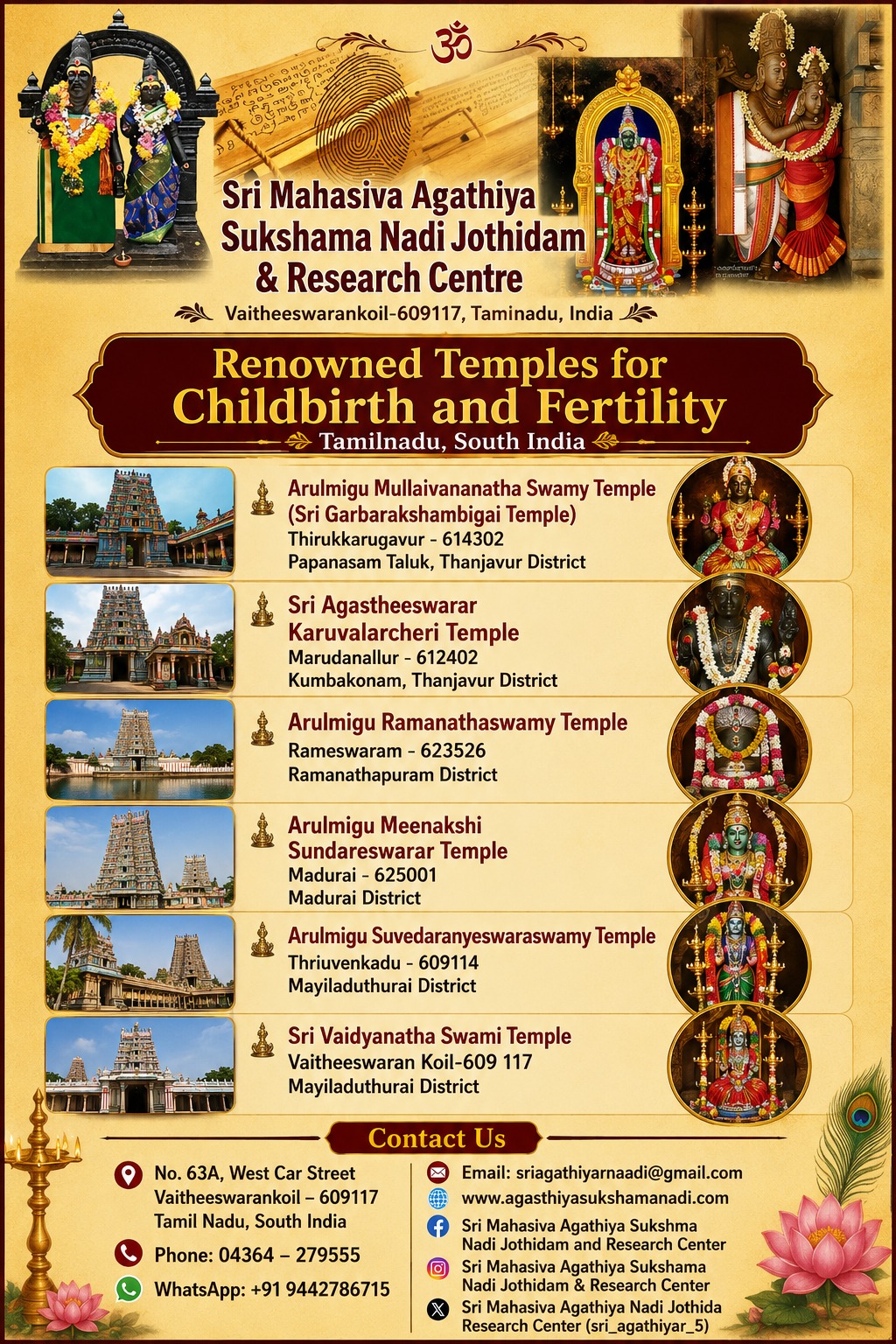 Temples for childbirth and fertility in Tamil Nadu offer divine blessings, hope, and spiritual guidance for aspiring parents.