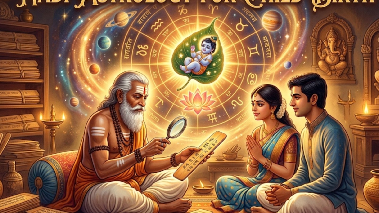 Nadi astrology for child birth reveals parenthood timing, family blessings, and spiritual remedies through palm leaf readings.