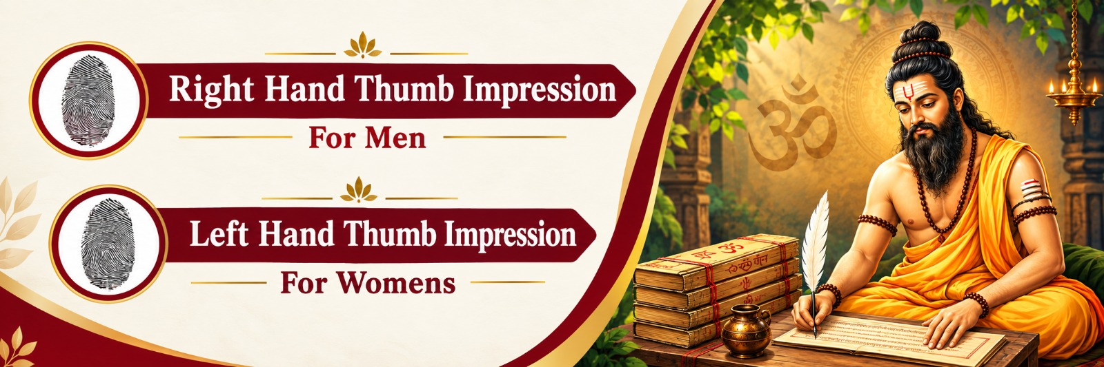 Right hand thumb impression for men and left hand thumb impression for women in Nadi Astrology