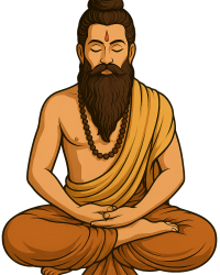 Illustration of Sage Bhrigu in meditation representing ancient wisdom and spiritual guidance in Nadi Astrology in Vaitheeswaran Koil.