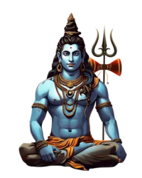 Illustration of Lord Shiva meditating with Trishul and Damaru, symbolizing divine guidance and blessings for Nadi Astrology in Vaitheeswaran Koil.